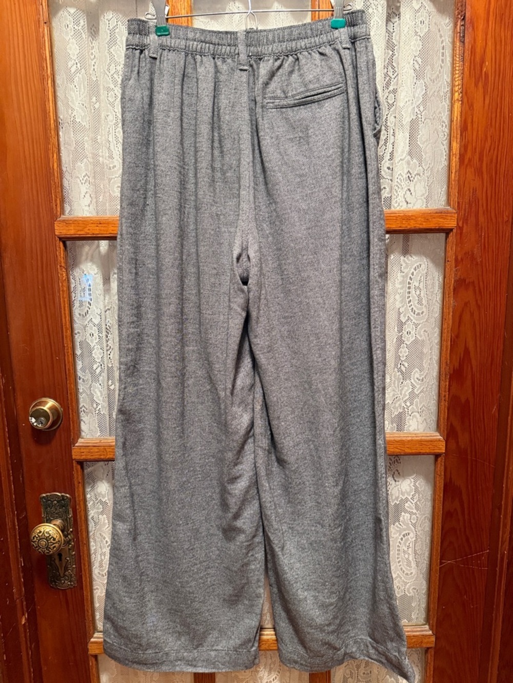 aerie Relaxed Wide Leg Trouser Pants in Heathered Gray - Picture 2 of 6
